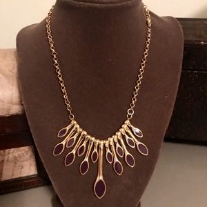 Gold purple statement Necklace